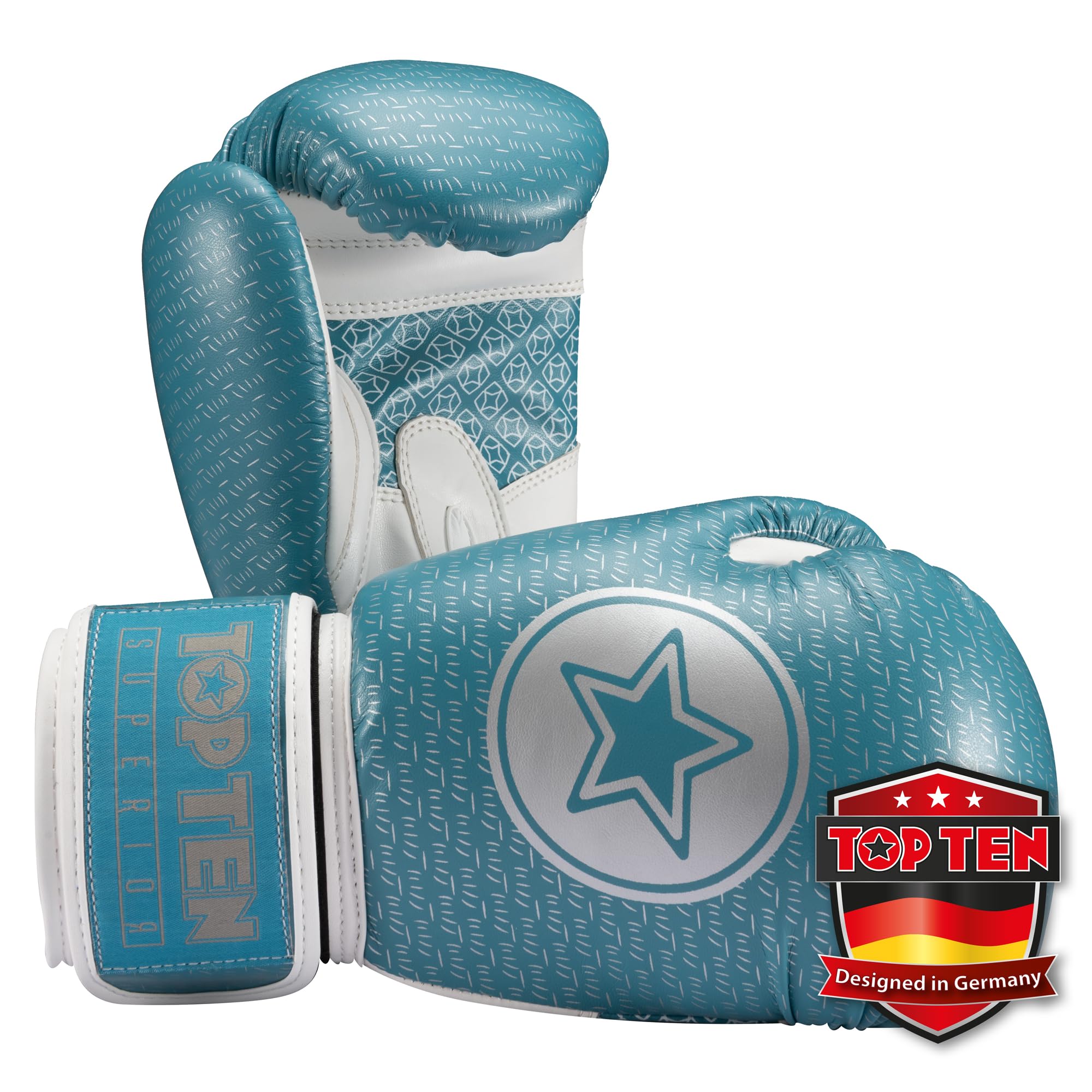 TOP TEN Boxhandschuhe Superior - Ideal für Kinder, Jugendliche & Erwachsene - Stylische Profi-Optik & Maximaler Schutz - PPS-Dämpfung für kleine Hände – 10oz 12 oz