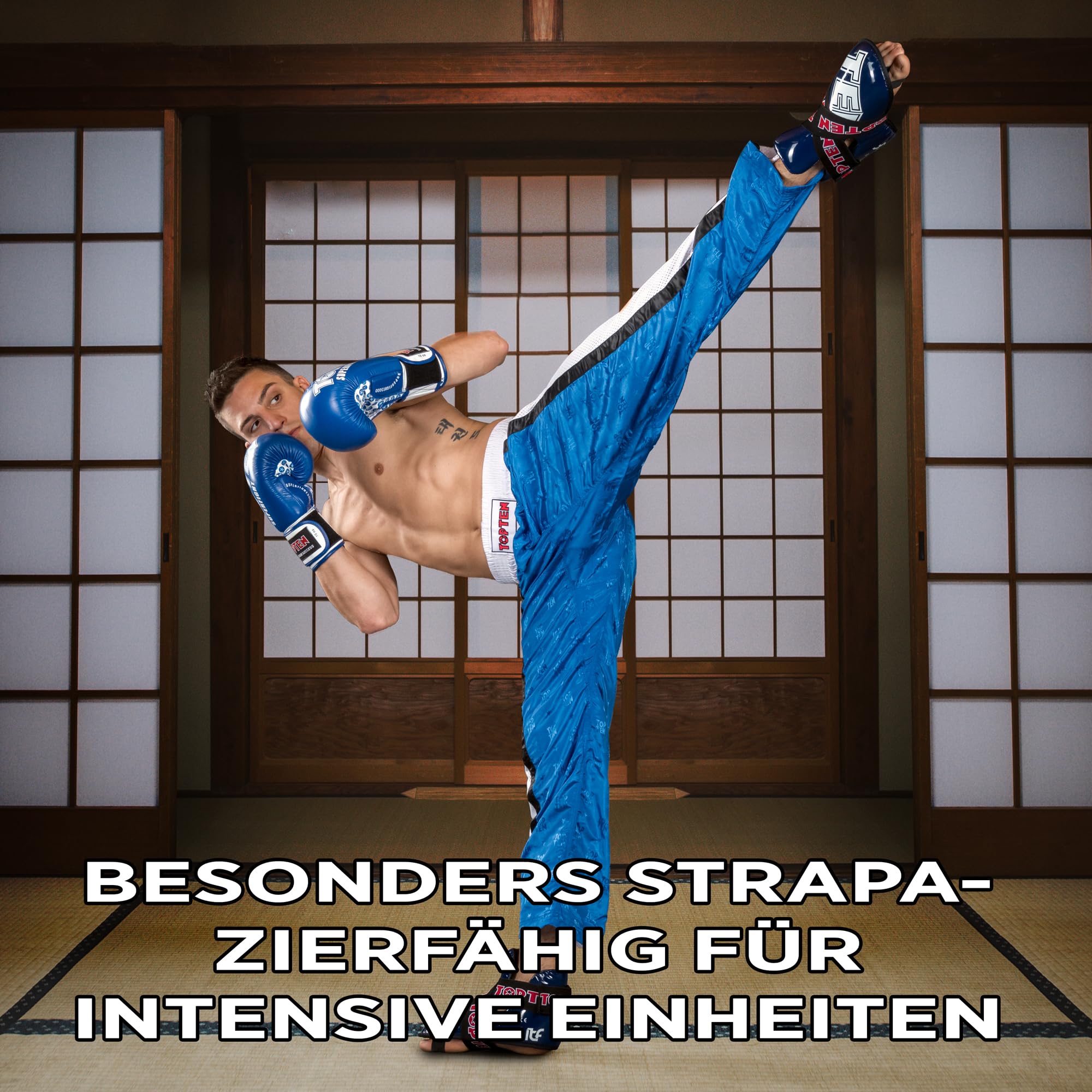 TOP TEN Kickboxhose Mesh | Pointfighting | Leicht- und Vollkontakt Kickboxen | WAKO