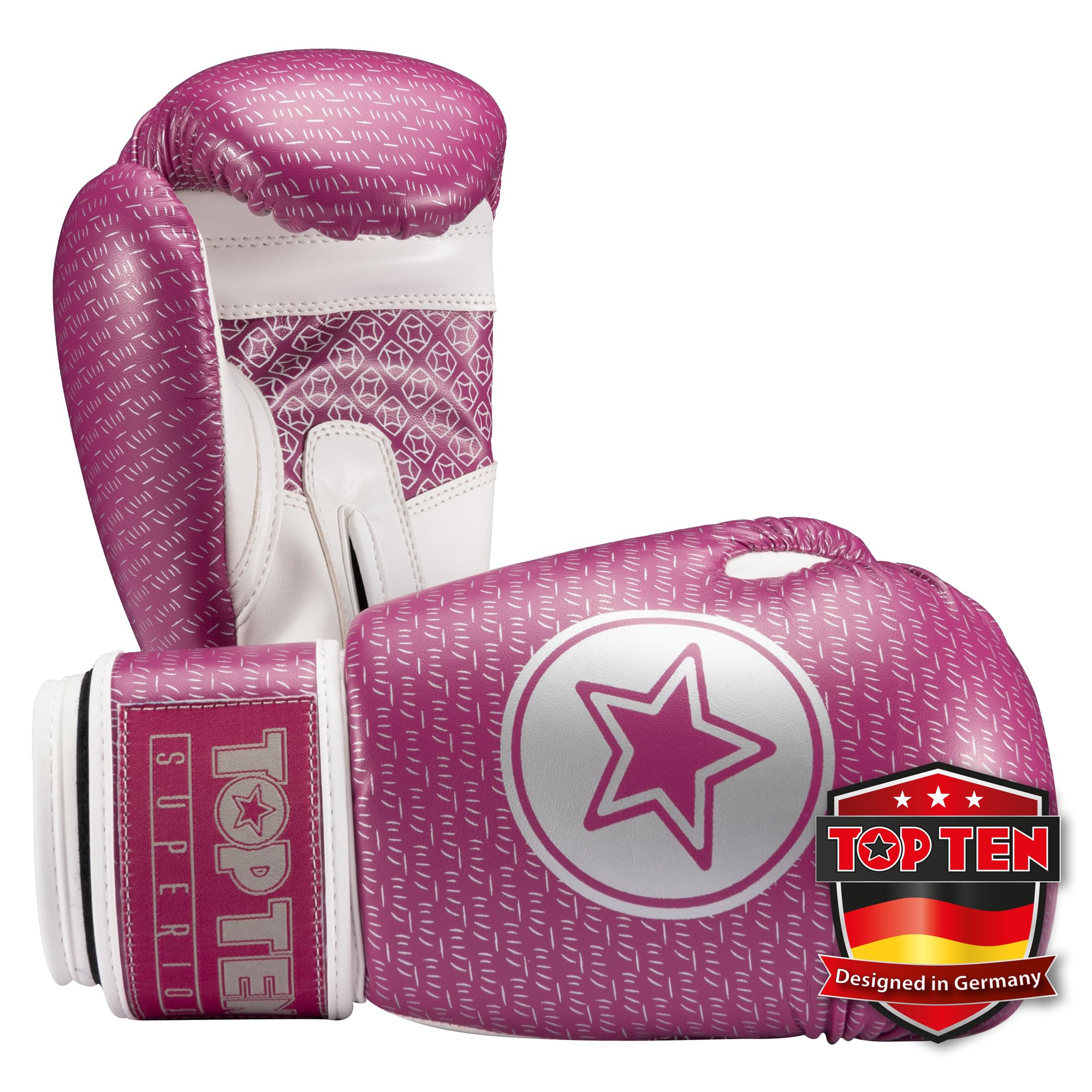 TOP TEN Boxhandschuhe Superior - Ideal für Kinder, Jugendliche & Erwachsene - Stylische Profi-Optik & Maximaler Schutz - PPS-Dämpfung für kleine Hände – 10oz 12 oz