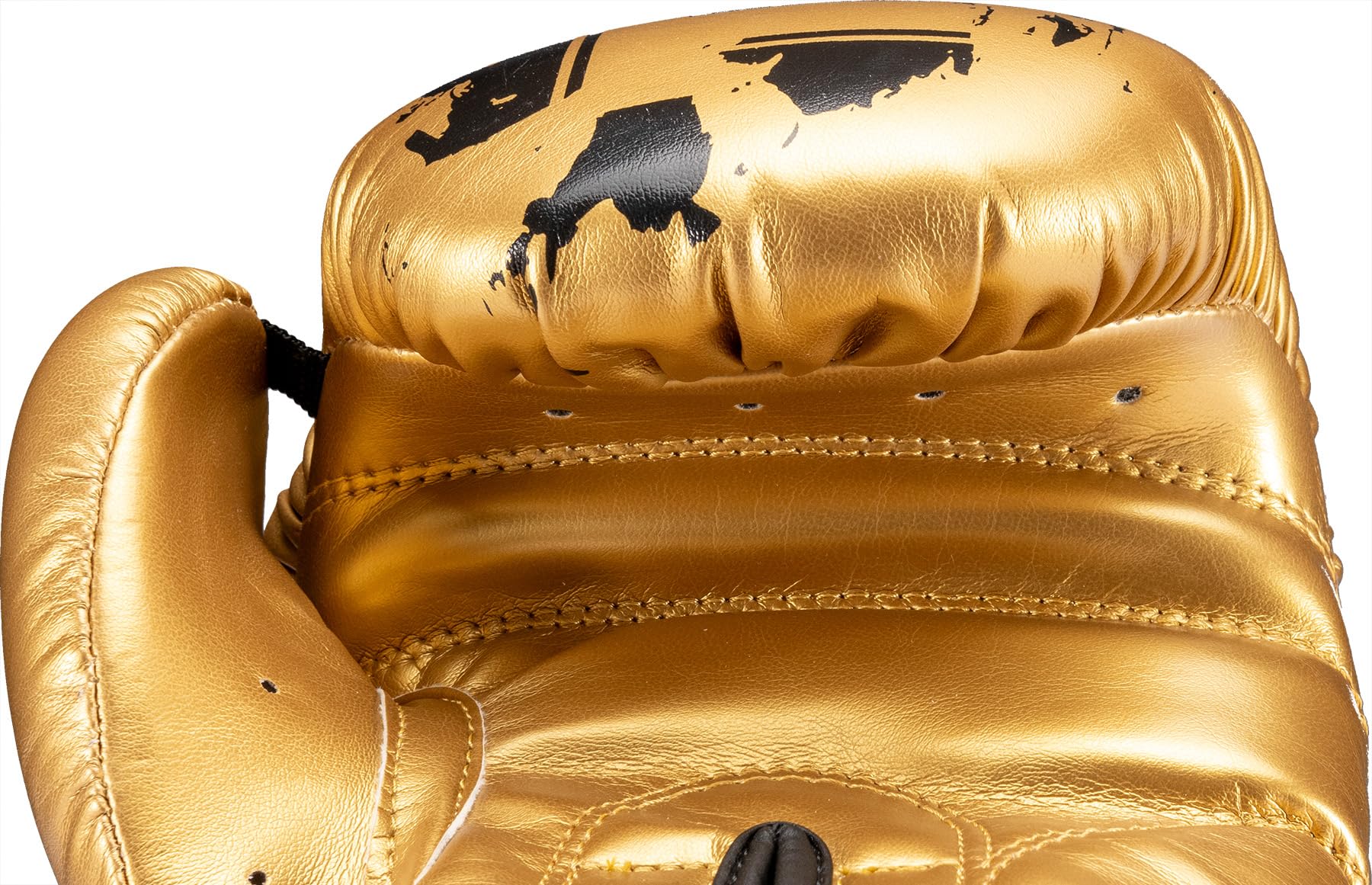 TOP TEN Boxhandschuhe Power Ink Golden Star – Kickbox- & Boxhandschuhe mit Arch-Daumenschutz – Hochwertiger Formschaum für Sparring & Training – Kunstleder, Weiss – Gold, Gold - Schwarz (10oz - 16oz)