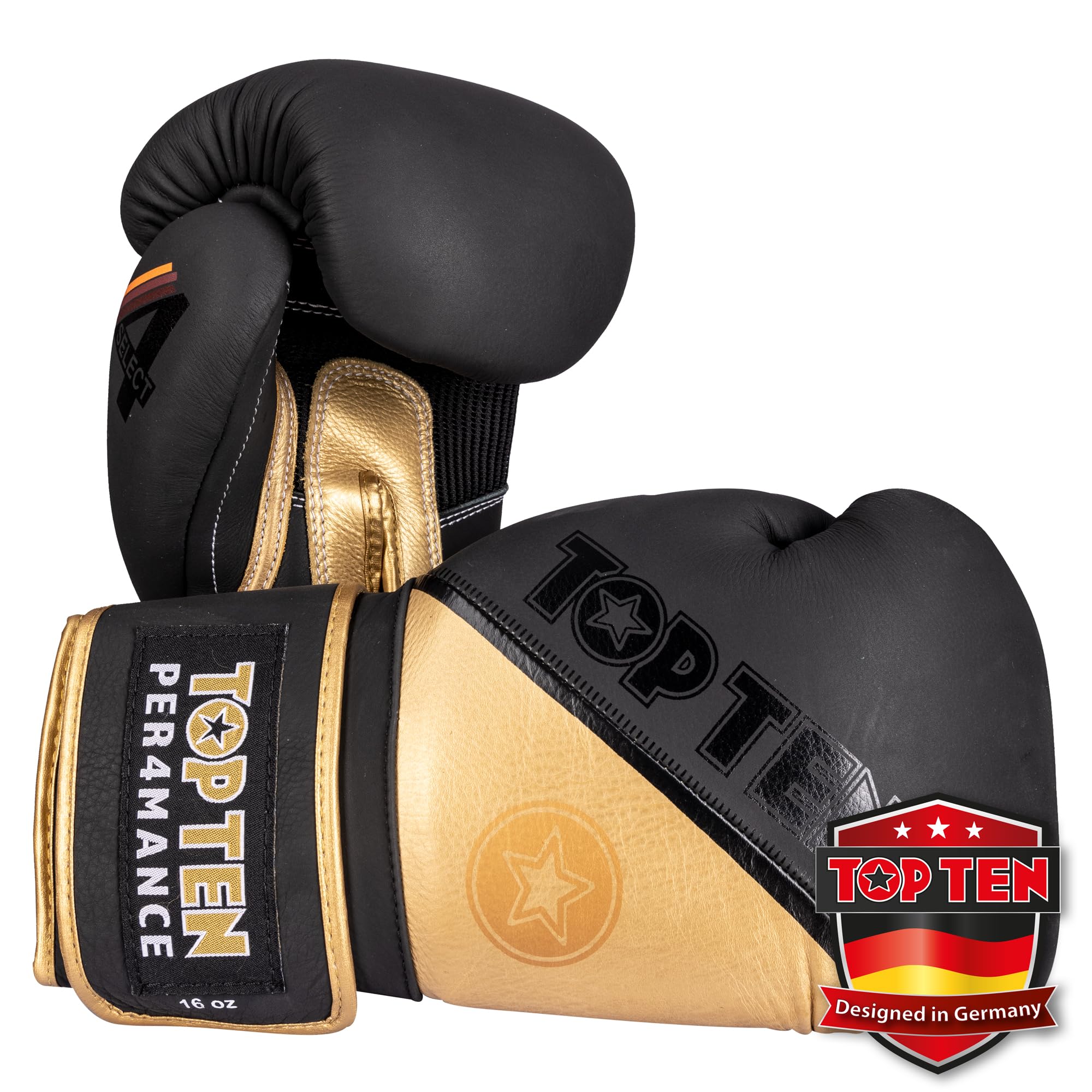 TOP TEN Boxhandschuhe 4select aus Leder | Echtleder Gloves| 10 – 16 oz