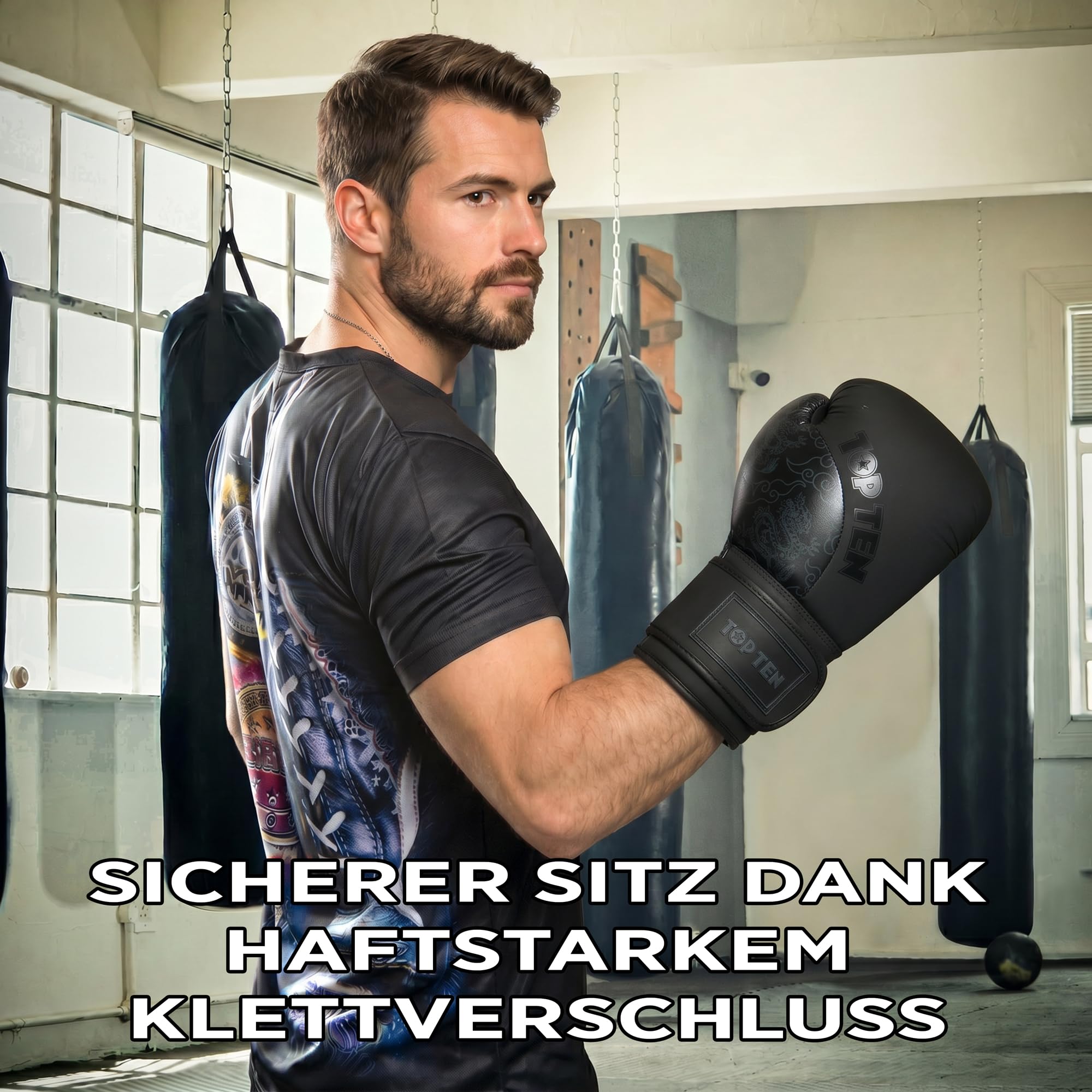 TOP TEN Boxhandschuhe Männer & Frauen Dragon – Hochwertige Box-Handschuhe für Training & Sparring, MLP-Mehrschichtpolsterung & Daumenschutz, strapazierfähiges Kunstleder, 10oz, 12oz, 14oz, 16 oz