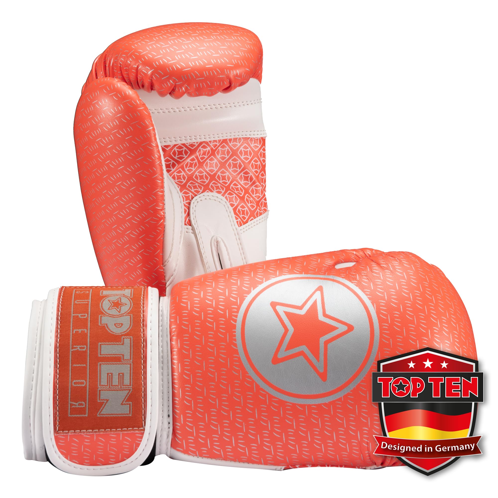 TOP TEN Boxhandschuhe Superior - Ideal für Kinder, Jugendliche & Erwachsene - Stylische Profi-Optik & Maximaler Schutz - PPS-Dämpfung für kleine Hände – 10oz 12 oz