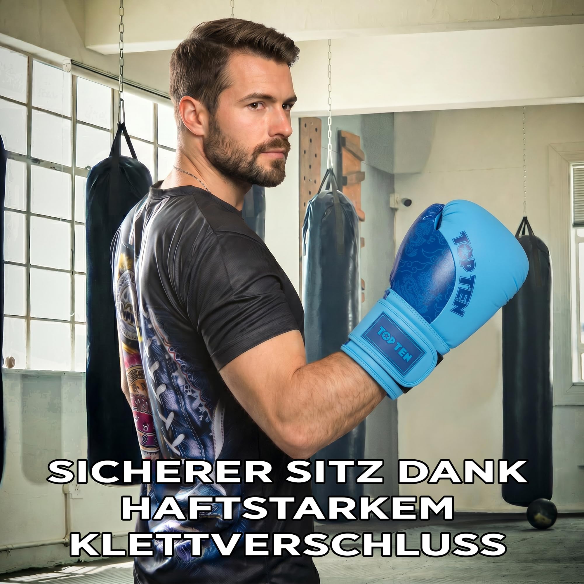 TOP TEN Boxhandschuhe Männer & Frauen Dragon – Hochwertige Box-Handschuhe für Training & Sparring, MLP-Mehrschichtpolsterung & Daumenschutz, strapazierfähiges Kunstleder, 10oz, 12oz, 14oz, 16 oz
