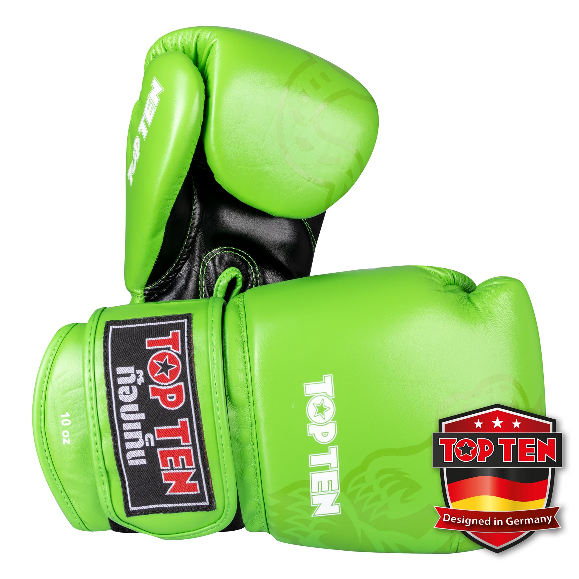 TOP TEN Muay Thai Sparringhandschuhe Ajarn - IFMA Offiziell Empfohlen - Premium Kunstleder Thaibox-Handschuh mit Innenhand-Padding - Spezielles Design für Clinch & Kick-Abwehr - 10oz, 12oz, 14oz, 16oz