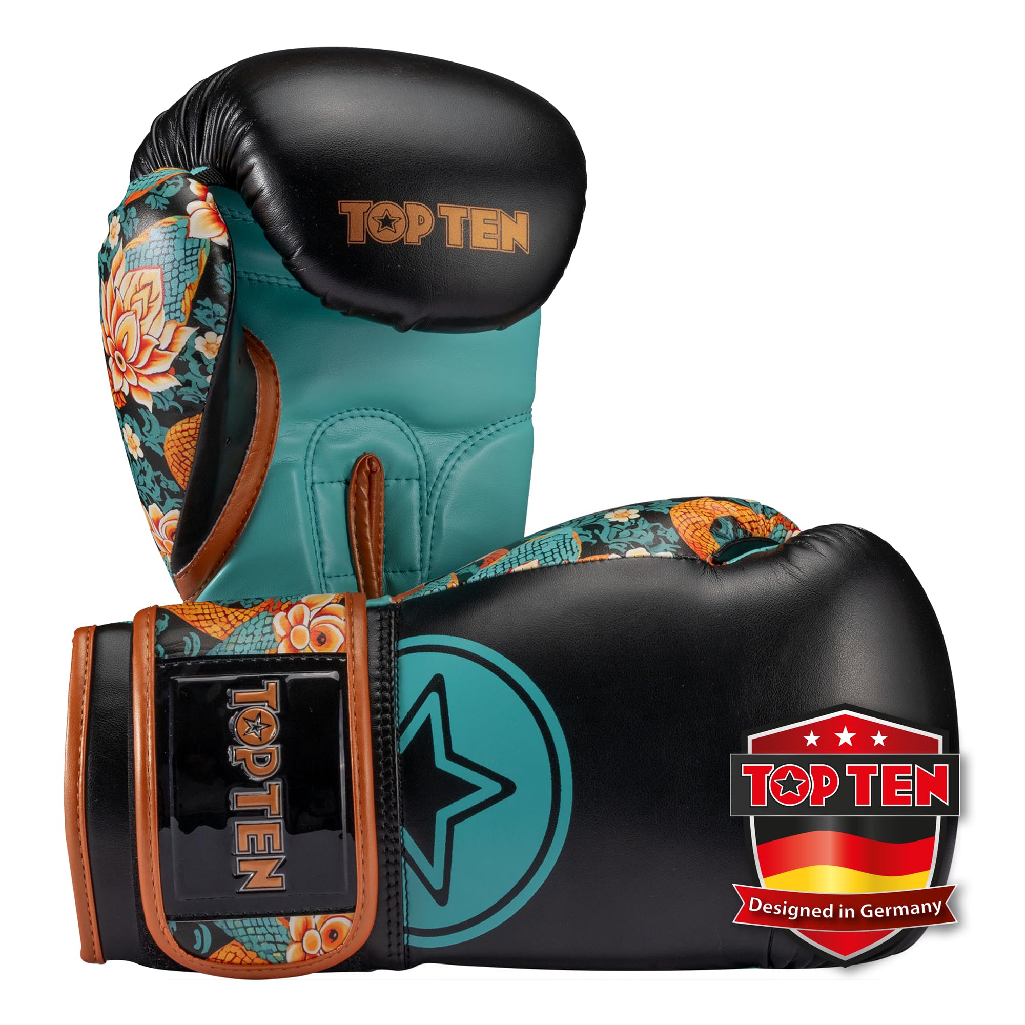 TOP TEN Boxhandschuhe Ryu del Mar – Professionelle Box Handschuhe Herren & Damen – Ergonomische Kampfhandschuhe für Training, Kickboxen & Boxing – Boxing Gloves - 10oz, 12oz, 14oz, 16oz
