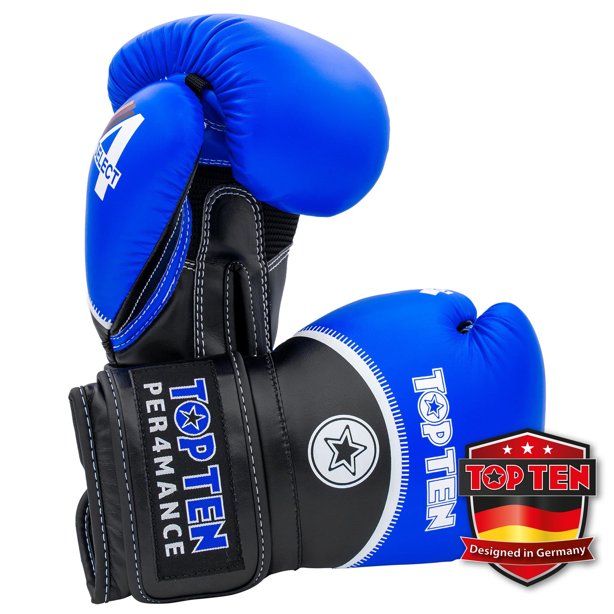 TOP TEN Boxhandschuhe Männer & Frauen 4select – Professionelle Kunstleder-Box Handschuhe Männer | Innovative 4-Schicht IMF-Polsterung für maximalen Schutz & Dämpfung