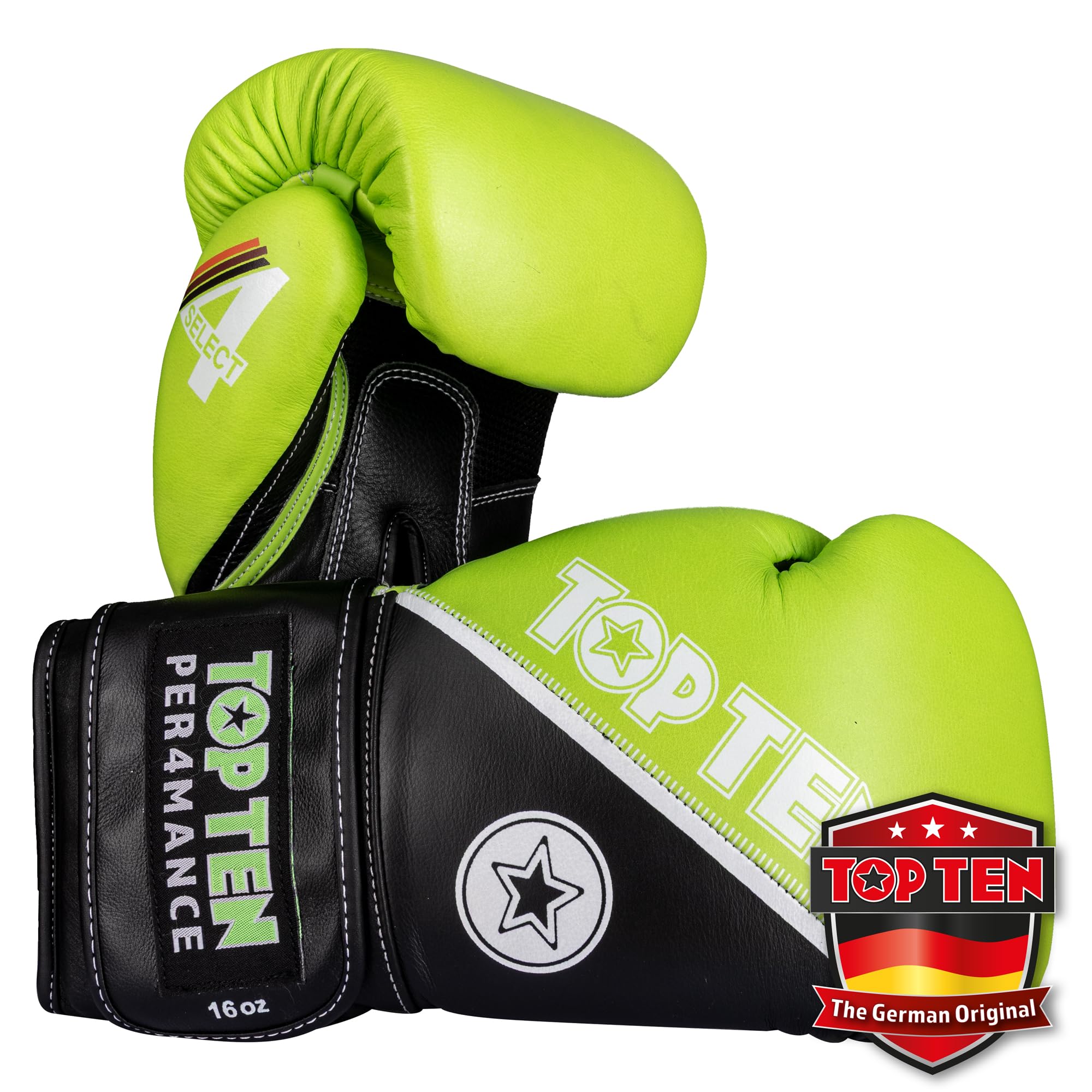 TOP TEN Boxhandschuhe 4select aus Leder | Echtleder Gloves| 10 – 16 oz