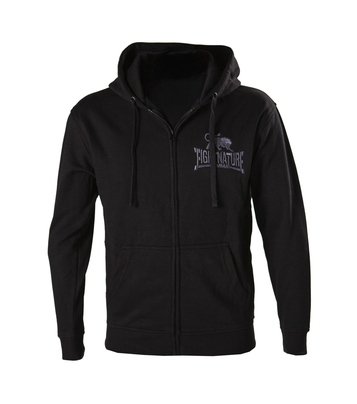 FIGHTNATURE Zip Hoody black with logo
