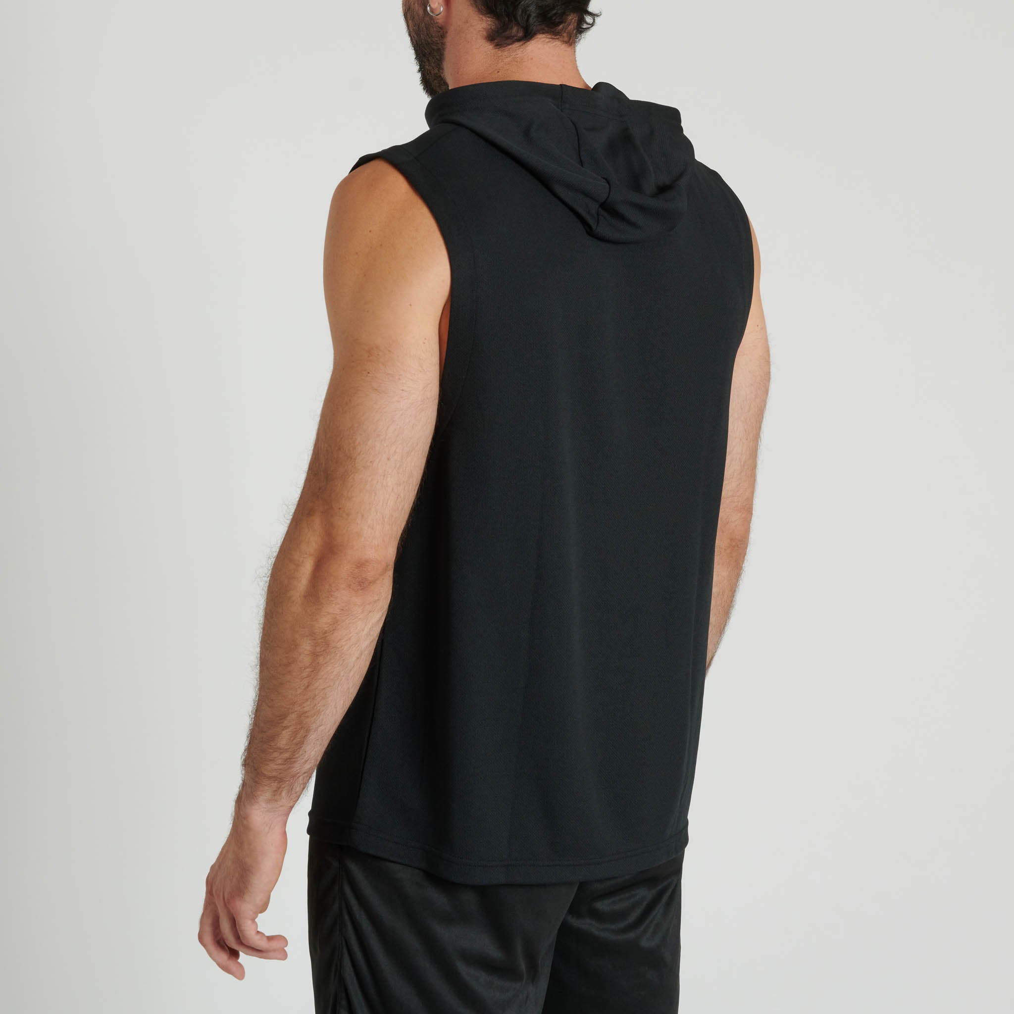 LIGHTWEIGHT LOGO HOODED SLEEVELESS SWEATSHIRT