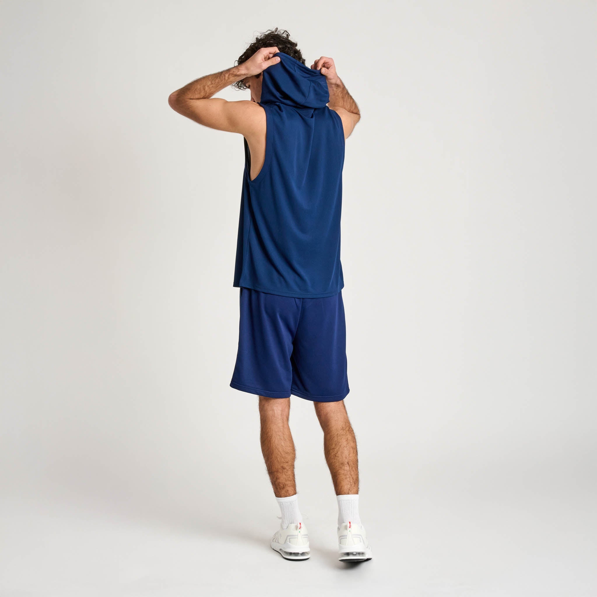LIGHTWEIGHT LOGO HOODED SLEEVELESS SWEATSHIRT