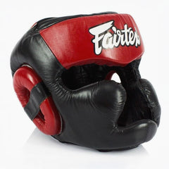 Kopfschutz Fairtex Diagonal Vision Sparring HG13 Schwarz-Rot