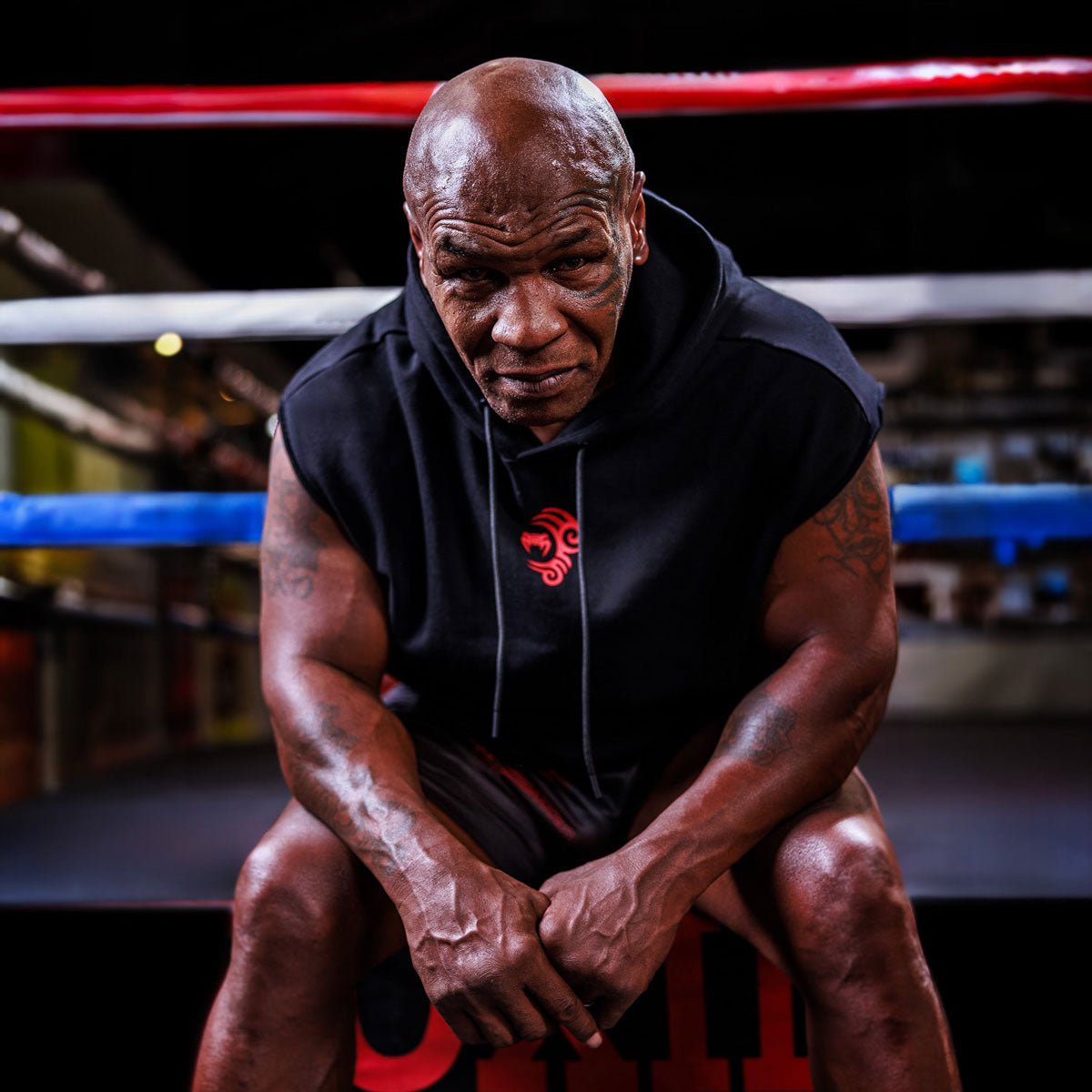 Ärmelloses Sweatshirt Venum x Mike Tyson Tiger mit Kapuze Schwarz