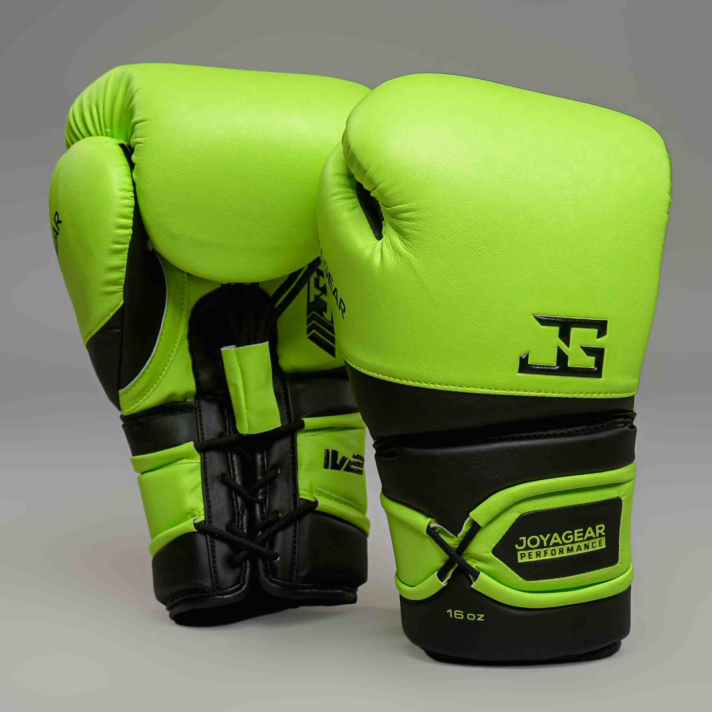 JOYAGEAR PERFORMANCE V2 LACES BOXING GLOVES Lime/Black