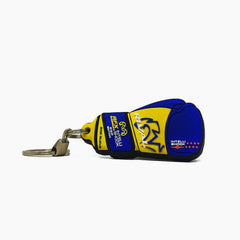 Mini-Boxhandschuh Schlüsselanhänger aus Gummi Rival P4P Blau Gelb