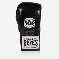 Boxhandschuhe Cleto Reyes Safetec CB4 Schwarz-Silber mit Schnürung