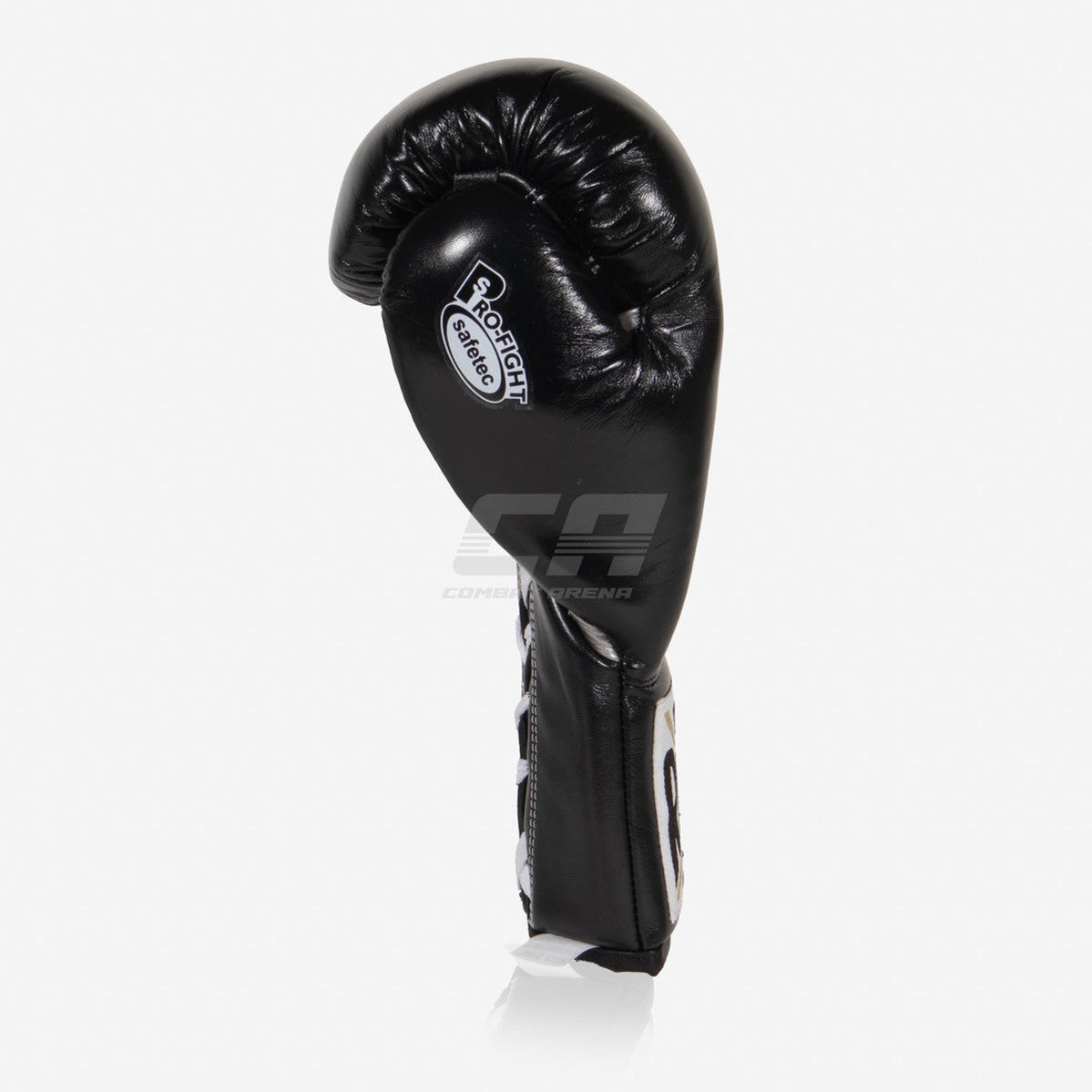 Boxhandschuhe Cleto Reyes Safetec CB4 Schwarz-Silber mit Schnürung