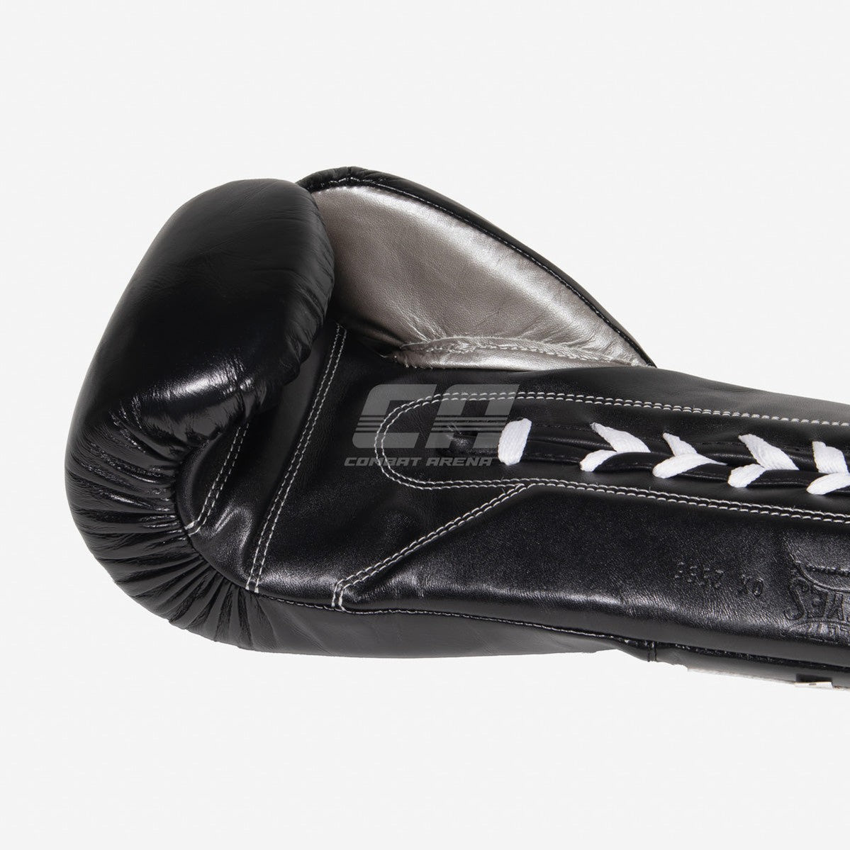 Boxhandschuhe Cleto Reyes Safetec CB4 Schwarz-Silber mit Schnürung