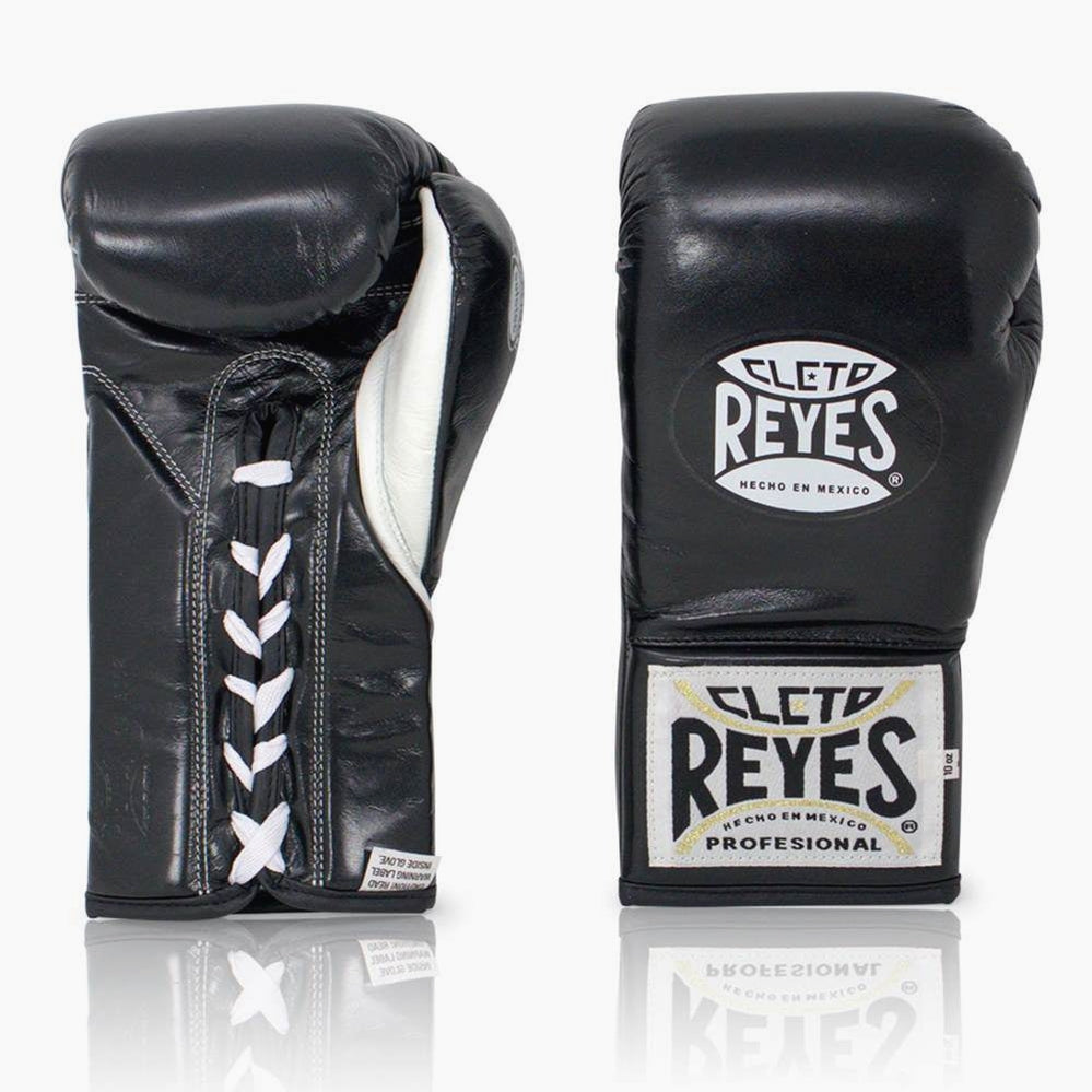 Boxhandschuhe Cleto Reyes Safetec CB4 Schwarz mit Schnürung