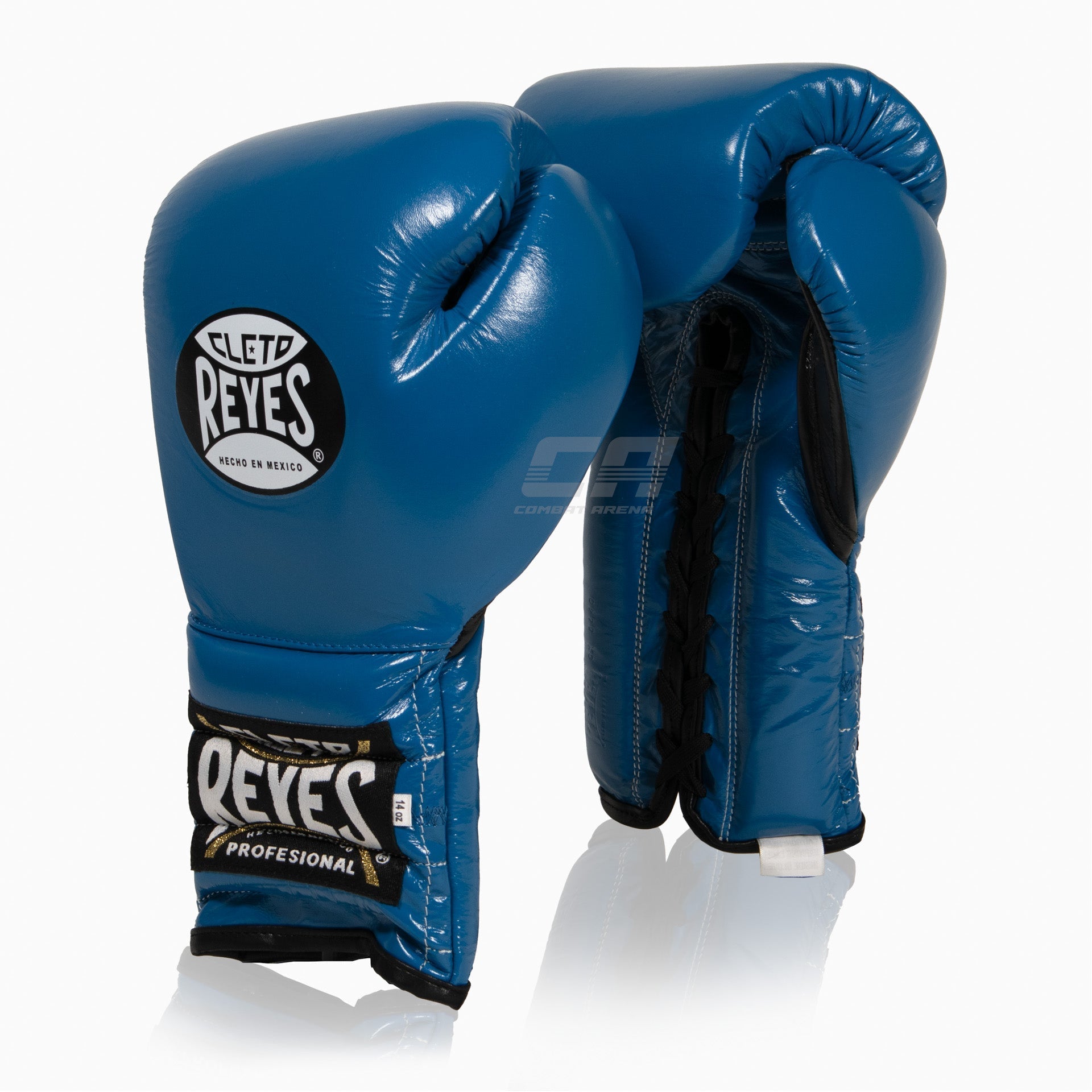 Boxhandschuhe Cleto Reyes Traditional Training CE4 Blau-schwarz mit Schnürsenkel