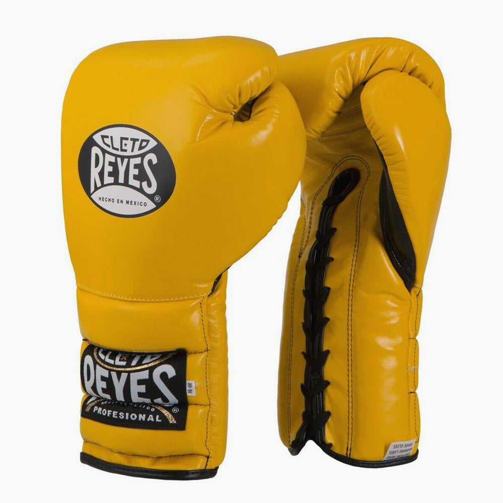 Boxhandschuhe Cleto Reyes Traditional Training CE4 Gelb mit Schnürsenkel