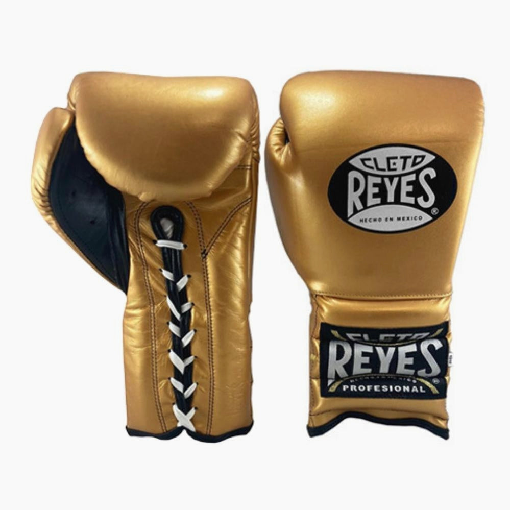 Boxhandschuhe Cleto Reyes Traditional Training CE4 Gold mit Schnürsenkel