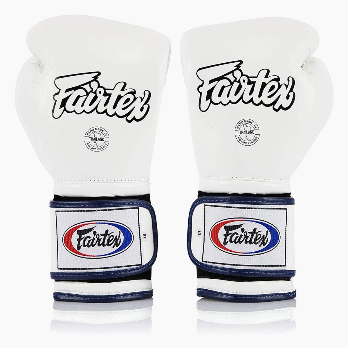 Fairtex Boxhandschuhe BGV9 Mexican Style Weiß mit blauer Paspel