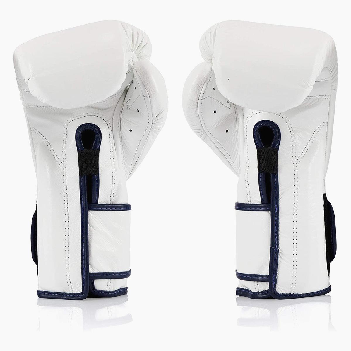 Fairtex Boxhandschuhe BGV9 Mexican Style Weiß mit blauer Paspel