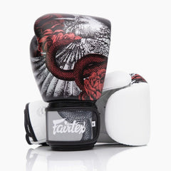Muay Thai Handschuhe Fairtex BGV24 The Beauty of Survival mit Holzkiste
