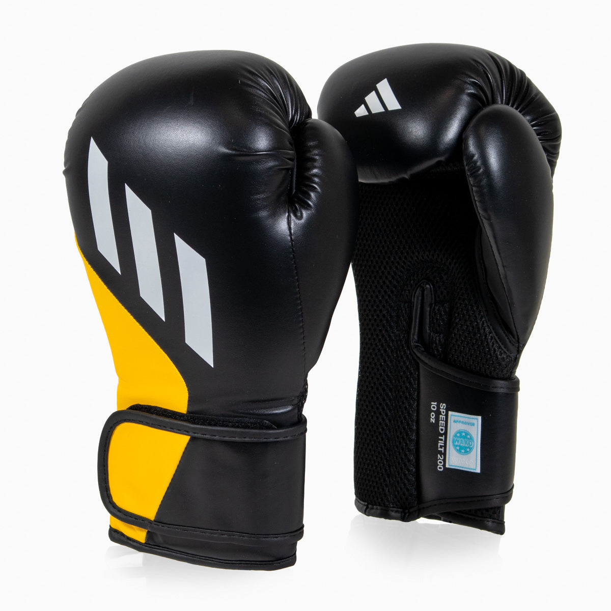 Boxhandschuhe Adidas Speed Tilt 200 WAKO 10 Oz Schwarz-gelb-weiß