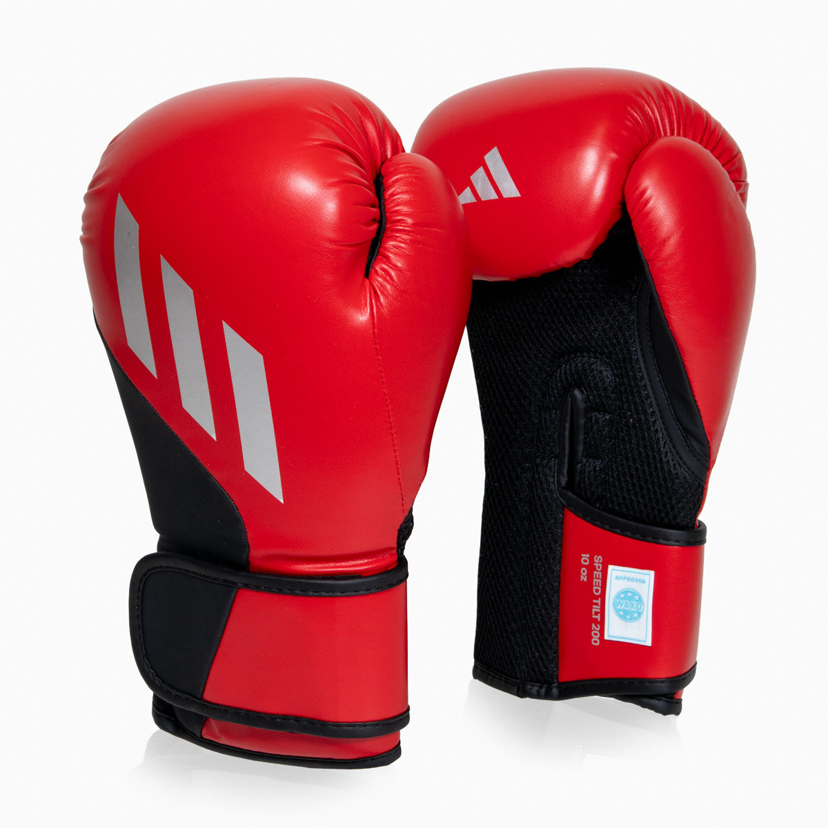 Boxhandschuhe Adidas Speed Tilt 200 WAKO 10 Oz Rot-schwarz-silber