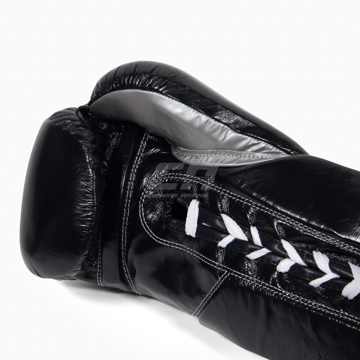 Boxhandschuhe Cleto Reyes Professionelle CB2 Schwarz-Silber mit Schnürung