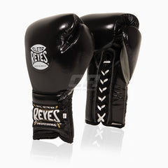 Boxhandschuhe Cleto Reyes Traditional Training CE4 Schwarz-Silber mit Schnürsenkel