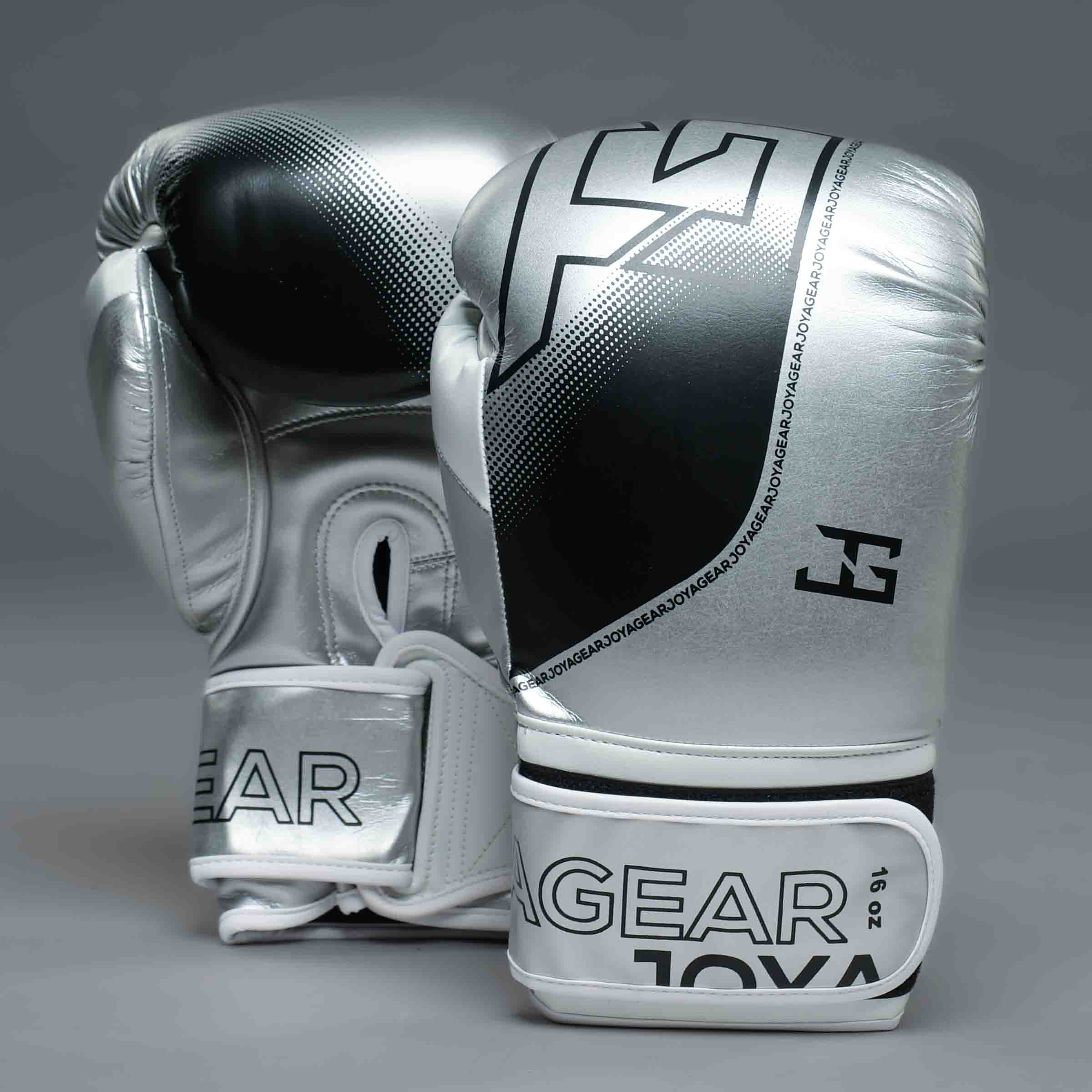 The Joyagear "Evolution" Boxing Gloves - Silver-White