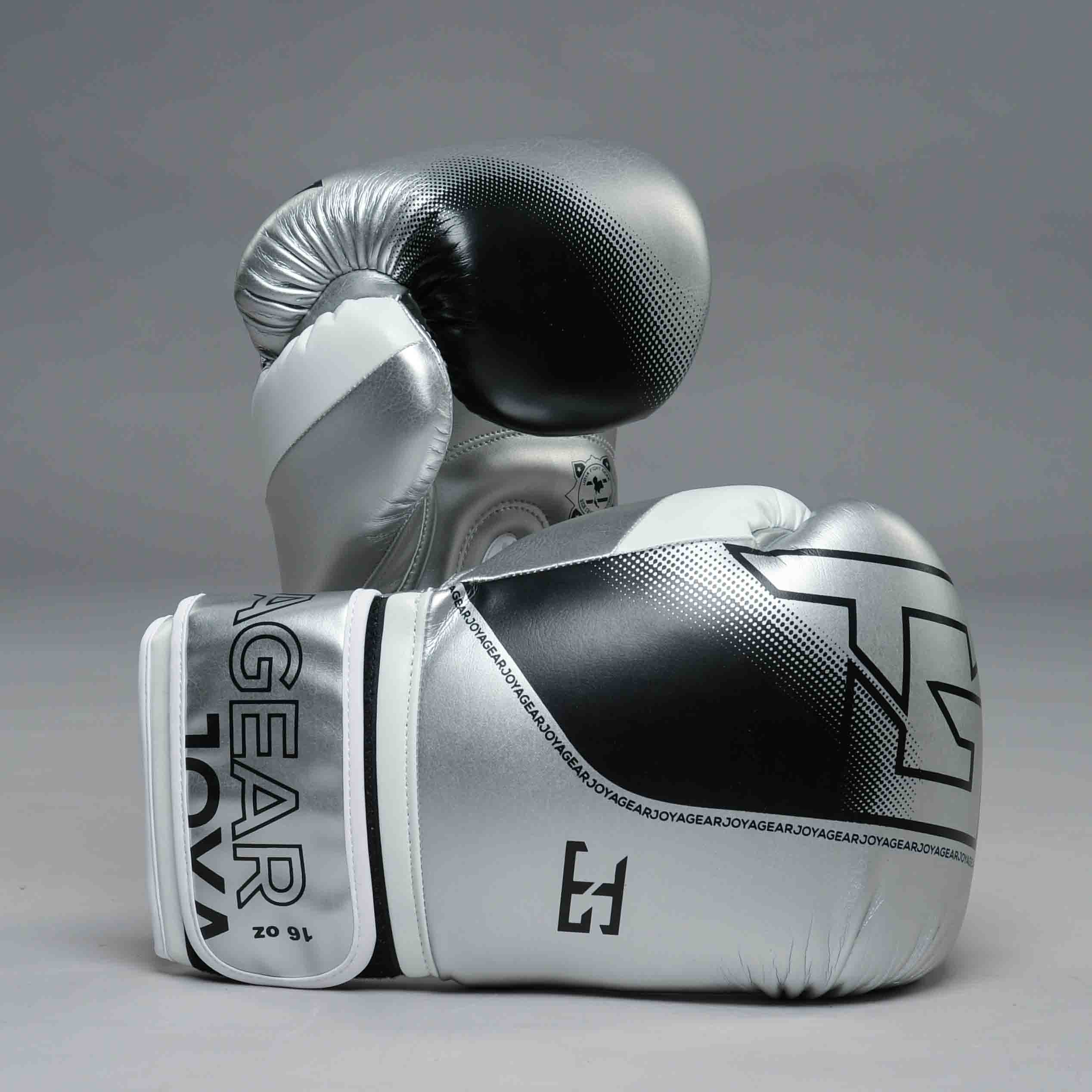 The Joyagear "Evolution" Boxing Gloves - Silver-White
