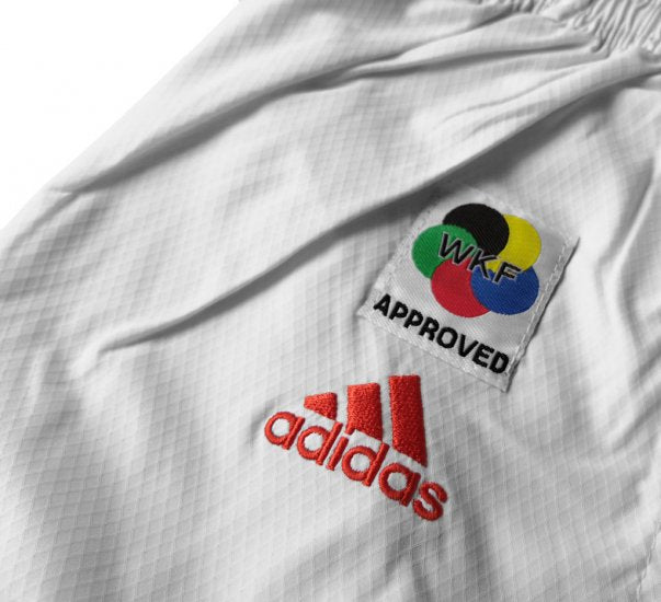 Karateanzug Adidas Kumite Adilight Primegreen WKF Rote Streifen