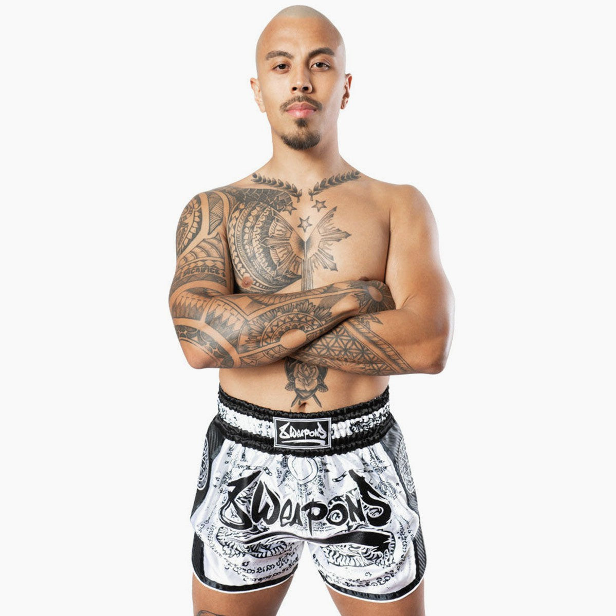 Kick-Thai Shorts 8 Weapons Carbon Sak Yant Tigers