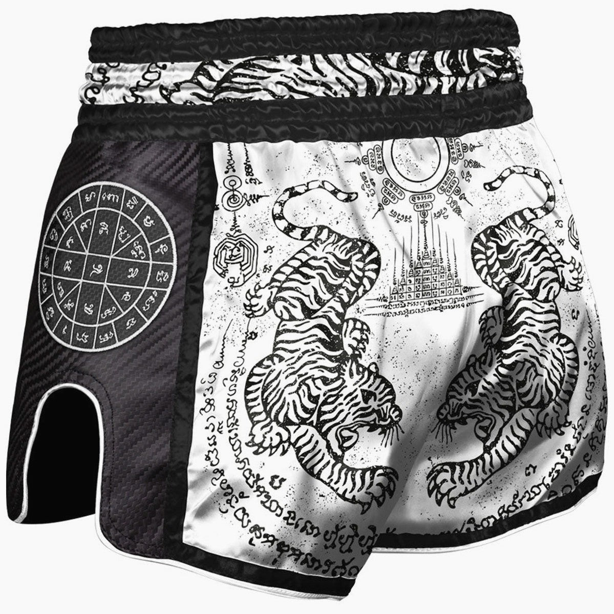 Kick-Thai Shorts 8 Weapons Carbon Sak Yant Tigers