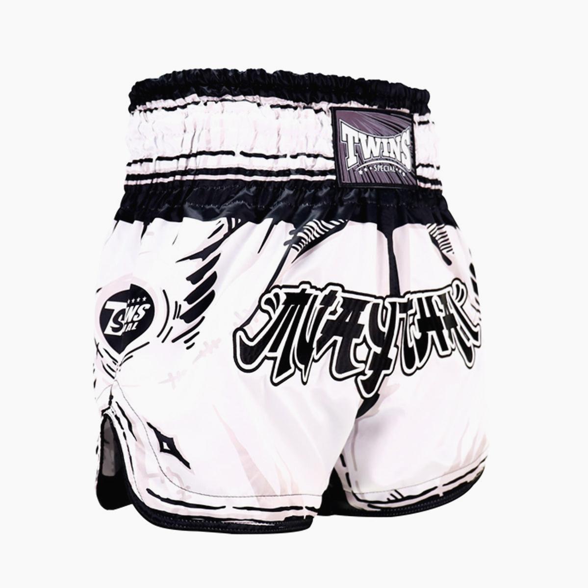 Twins Special Kick-Thai-Shorts Comic Weiß