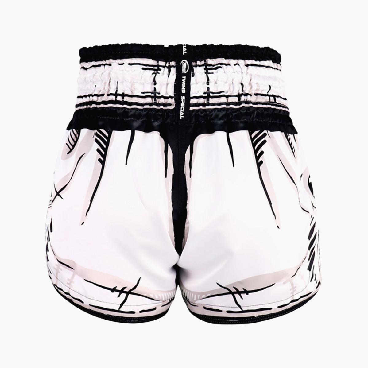 Twins Special Kick-Thai-Shorts Comic Weiß