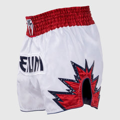 Venum Weiß-rotes Inferno Kick-Thai-Shorts