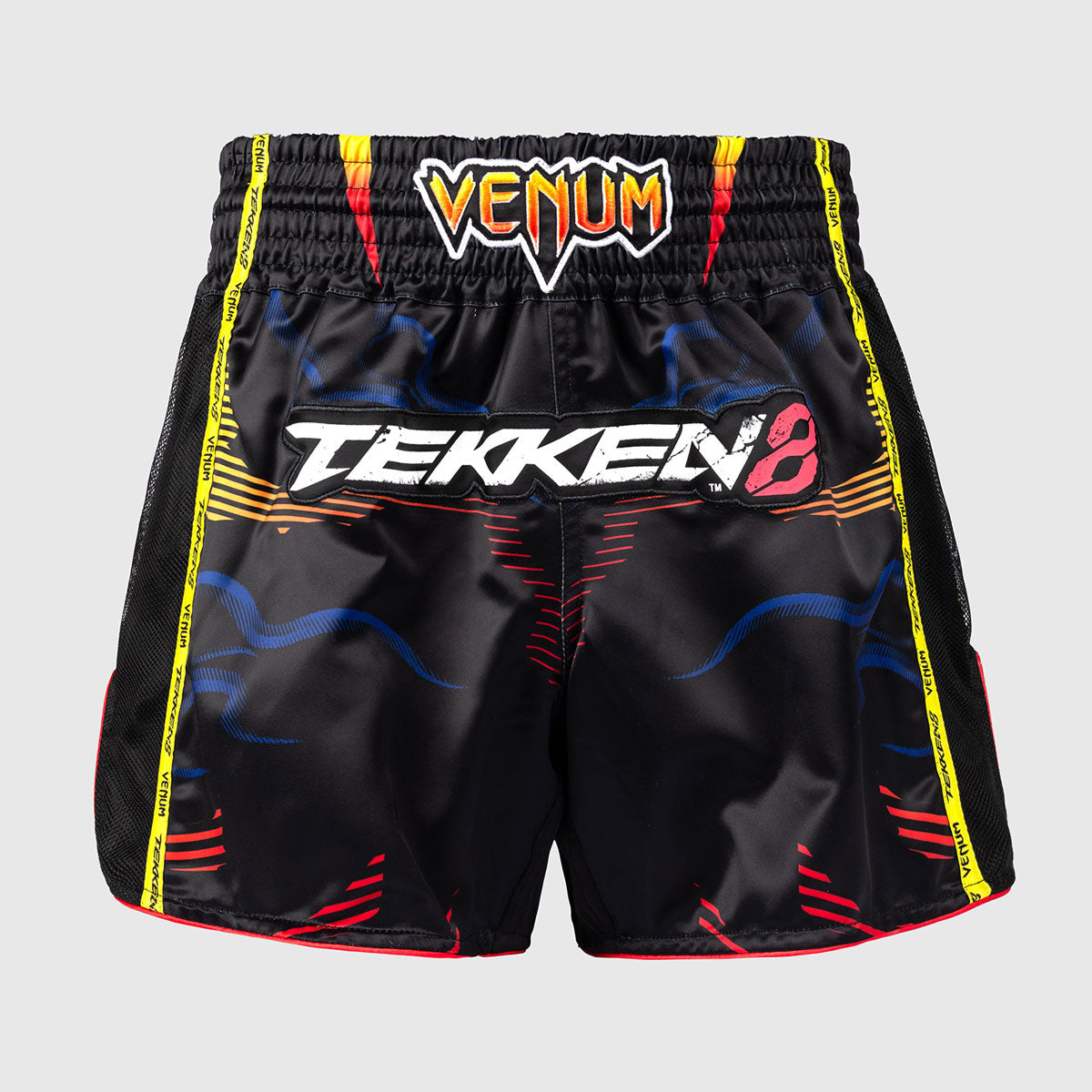 Venum Tekken 8 Yoshimitsu Kick-Thai-Shorts Schwarz-Orange