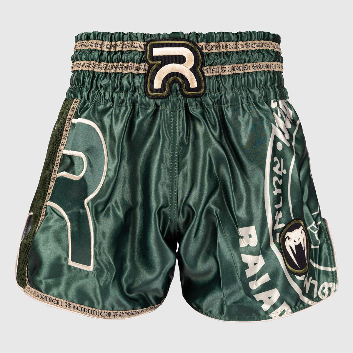 Venum x Rajadamnern Kick-Thai-Shorts Military-Grün