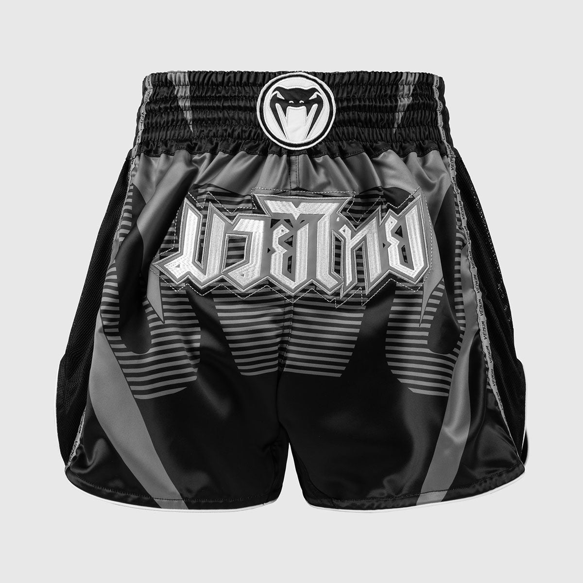 Venum Adrenaline Kick-Thai-Shorts Schwarz-Silber-Grau