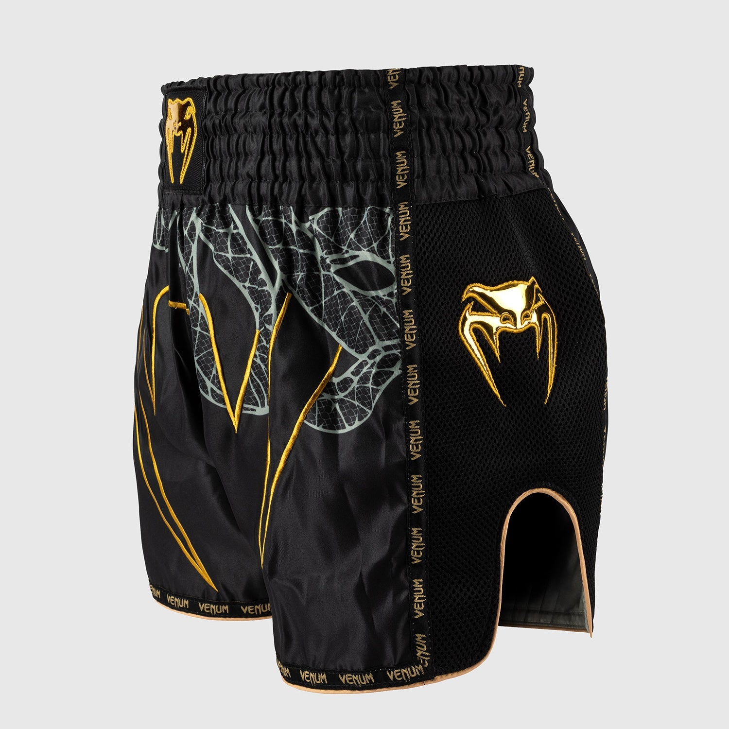 Venum Serpenti Kick-Thai-Shorts Schwarz-Silber-Gold