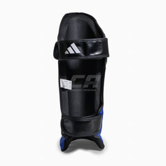 Schienbeinschoner mit Parapet Adidas Pro Kickboxen WAKO Blau-Weiß