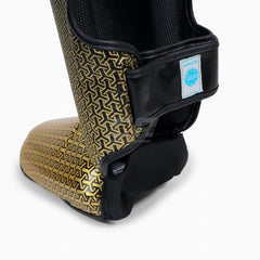 Schienbeinschoner mit Fußschutz Adidas Pro Kickboxen WAKO Schwarz-Gold