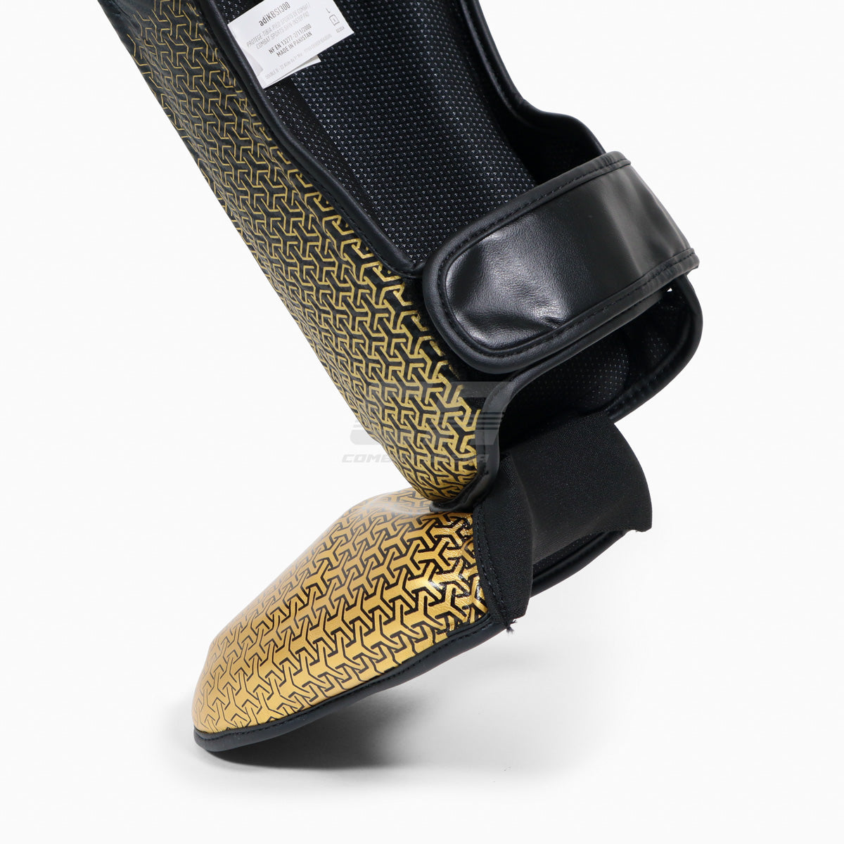 Schienbeinschoner mit Fußschutz Adidas Pro Kickboxen WAKO Schwarz-Gold