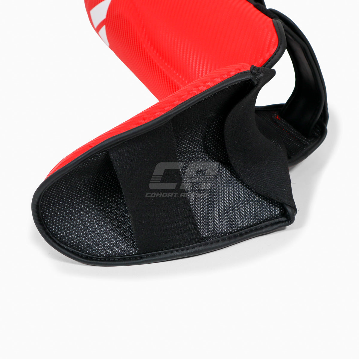 Schienbeinschoner mit Trittfläche Adidas Pro Kickboxen WAKO Rot-weiß