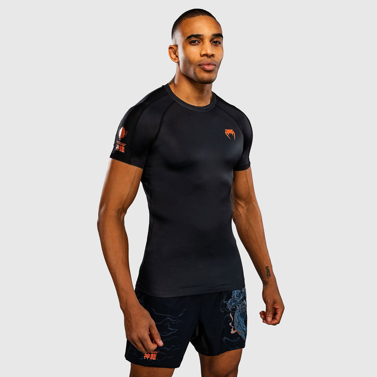 Venum Thunder Dragon Rashguard Kurzarm Schwarz
